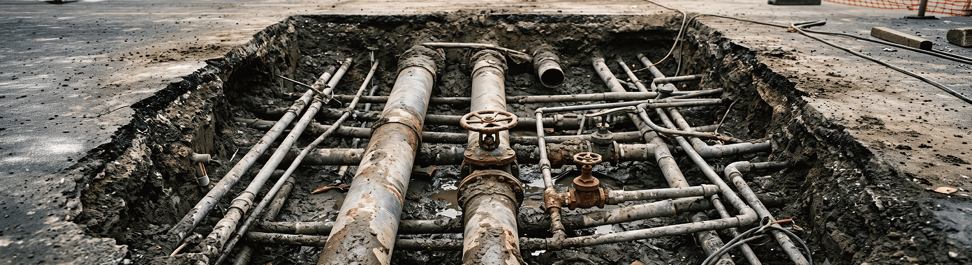 Hero illustration of ideas flowing through a brownfield code pipeline